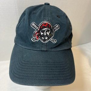 VTG Pittsburgh Pirates Black Baseball Fitted Cap Cotton MLB Team Hat Med